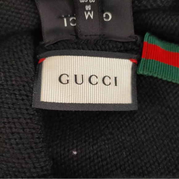 🏆💎💯 GUCCI Knit Cap Wool Black - Picture 7 of 9